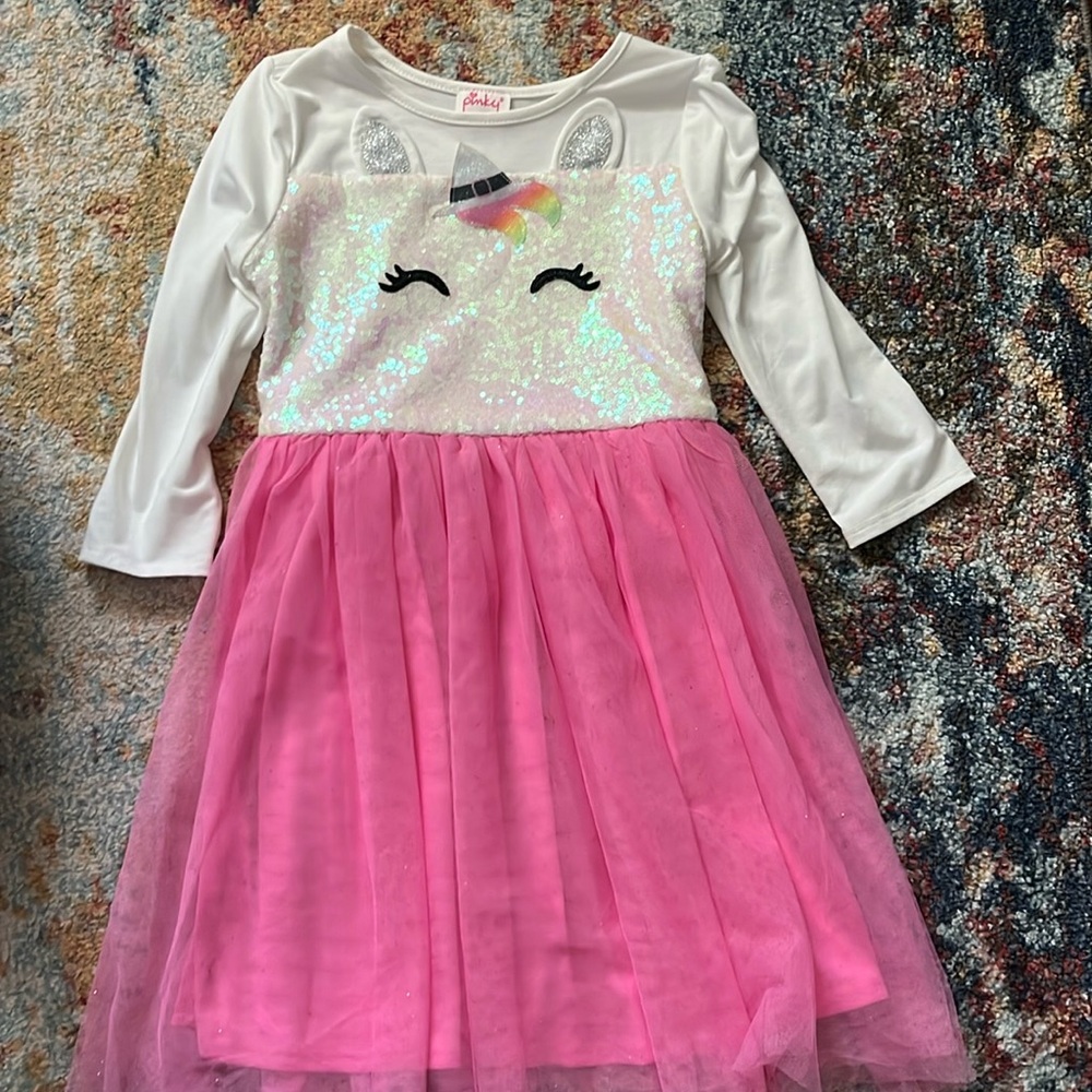 Pinky Los Angeles Girls Unicorn Sequins Dress Size 8